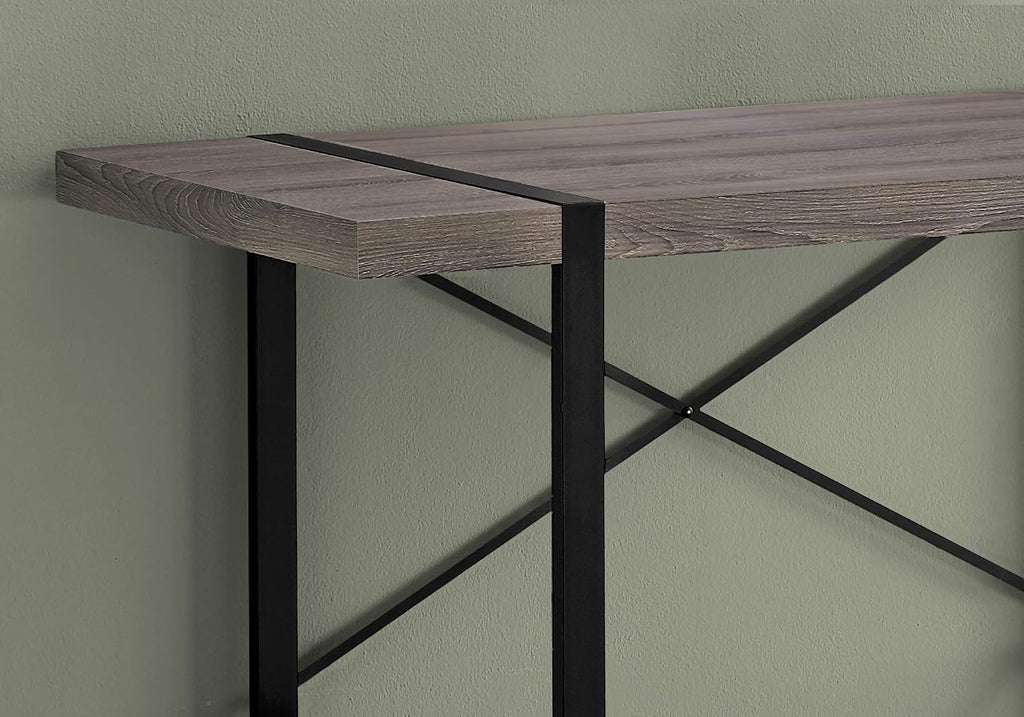 Monarch Specialties Laptop Table for Home & Office-Study Computer Desk-Contemporary Style-Metal Legs, 48' L, Dark Taupe