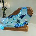Orca Ocean Resin Lamp - Handmade Resin Night Light with USB Port, Variable Lights, Marine Biology Gifts for Women and Men, Ocean Enthusiast Collectibles, Unique Birthday Gifts for Him & Her (10'x6')