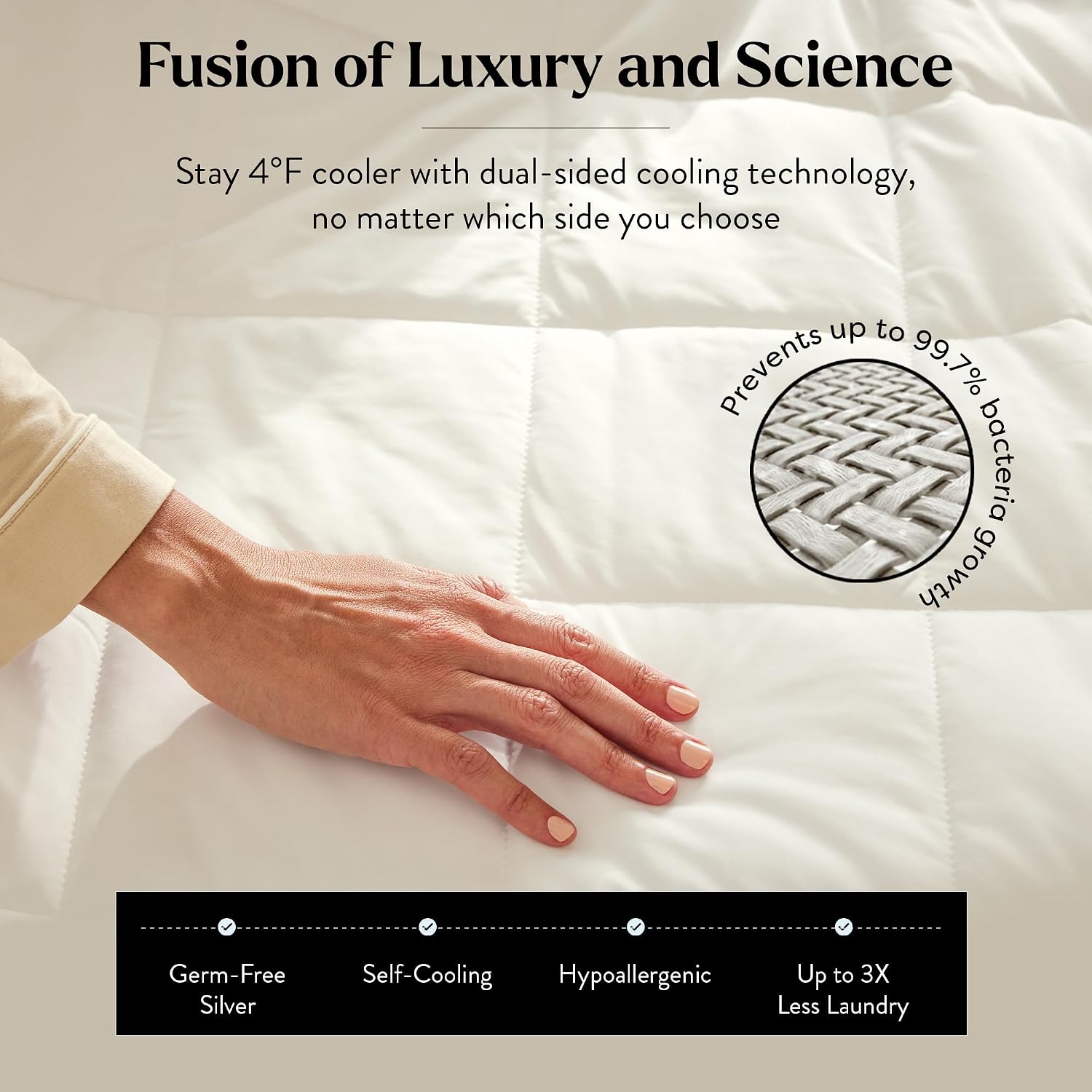 Miracle Made Cool-to-The-Touch Comforter – Silver-Treated, Soft, Breathable Fabric – Lightweight, Cozy Bedding Designed for Hot Sleepers – King Size Blanket, White