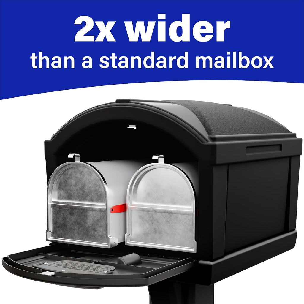 Simplay3 T4 Extra Large Capacity XL Dig-Free Mailbox with Durable Construction, Weather-Resistant Design, and Easy No-Dig Installation, Front Door Only, Black, Made in the USA