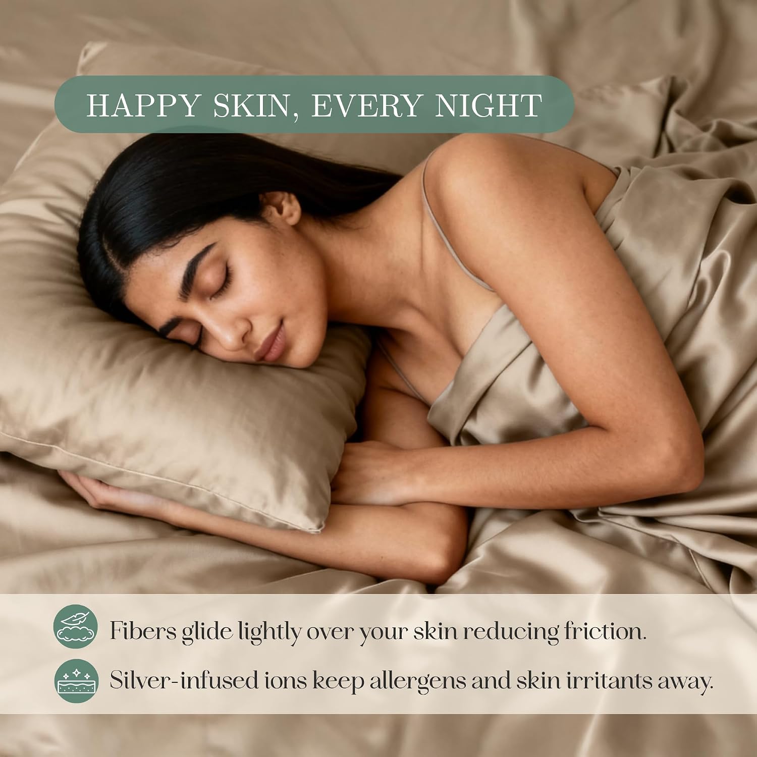 CASILVA Eucalyptus Sheets - Infused with Silver for Anti-Odor, Softer Than Silk Fibers, More Cooling Than Cotton - Perfect for Hot Sleepers & Sensitive Skin - 100% Tencel Lyocell - Queen Sheet Set