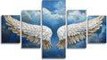 Wing Diamond Art 5 Piece Diamond Painting Feather 5D DIY Full Round Drill Dimond Art Paintings Rhinestones Crafts for Adults Gem Painting for Home Decor, Large Artwork for Wall 40 x 80 Inch, Model363