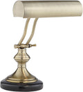 Regency Hill Traditional Piano Banker Desk Lamp 12' High Antique Brass Gold Metal Shade Adjustable Arm Decor for Living Room Bedroom House Bedside Nightstand Home Office Reading Family