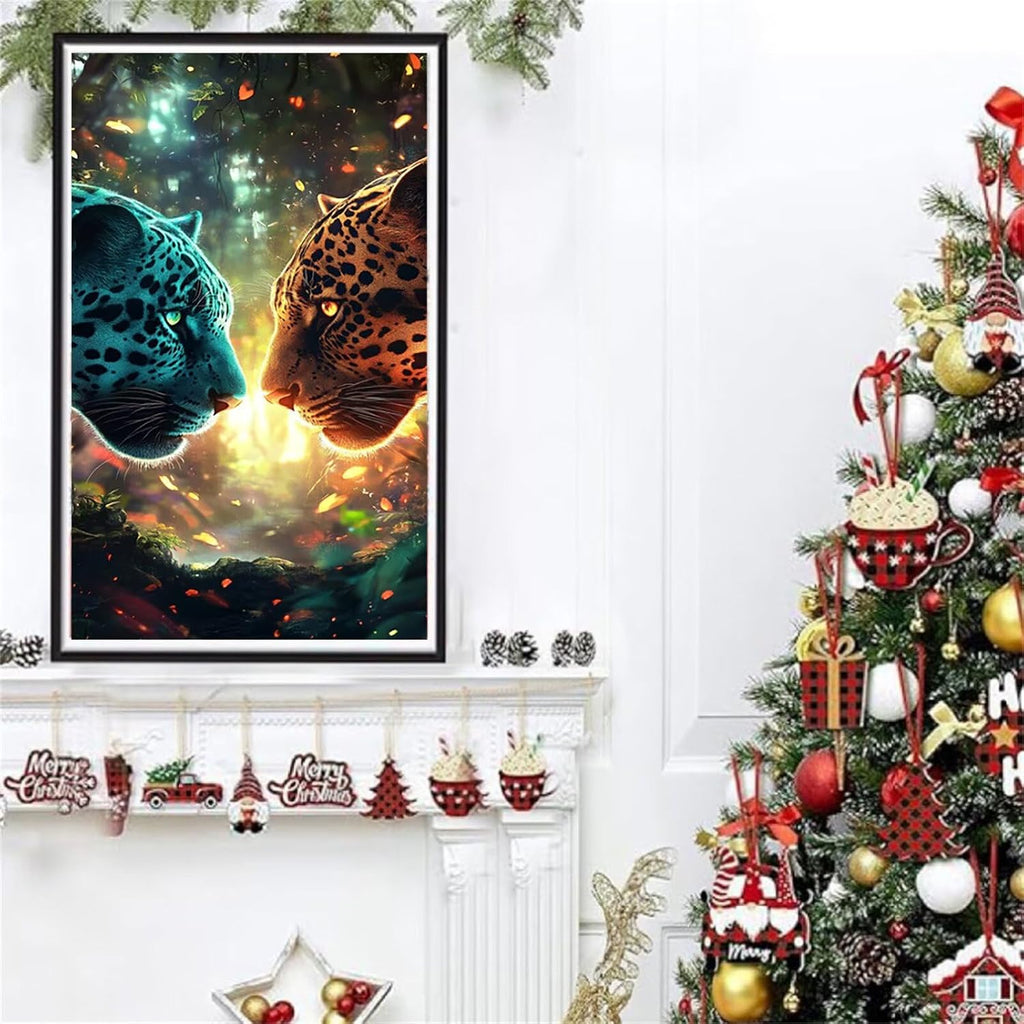 Diamond Art Kits for Adults Leopard Diamond Painting Kits, 5D DIY Round Animal Full Drill Dimond Art Paintings Rhinestones Crafts for Adults for Gift Home Wall Decor, Large Size 36 x 72 Inch, Model669