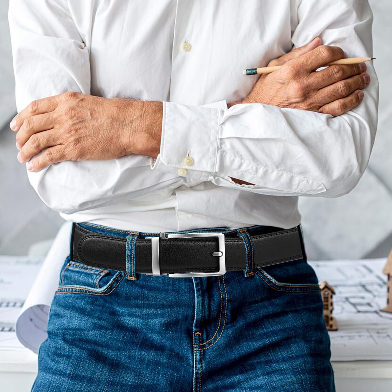 Genuine Leather belts for Men, Ratchet Belts, 100% Cow Leather, Dress Pants, Casual Ratchet Belt, Gifts