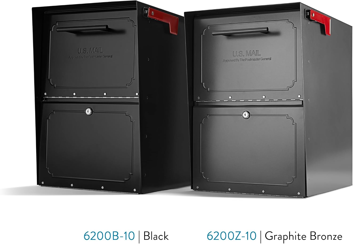 Architectural Mailboxes 6200B-10 Oasis Classic Locking Post Mount Parcel Mailbox with High Security Reinforced Lock,Black,18.00 x 15.00 x 11.50 inches
