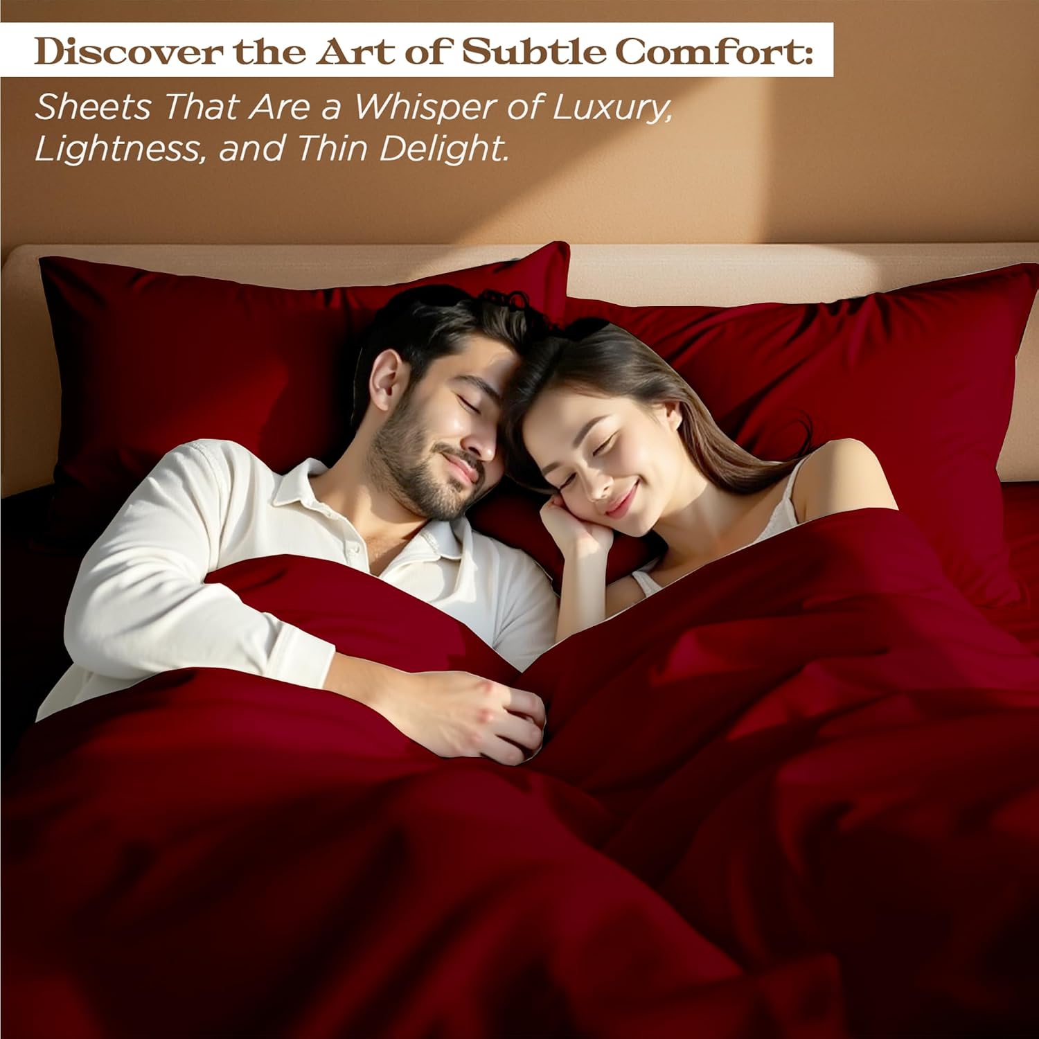 Bluemoon Homes Egyptian Cotton Sheets Luxury 1500 Series, Soft 100% Cotton Sheets for Queen Size Bed, 5-Star Hotel Quality, 4 Pc Queen Bed Sheet Set with Elasticized Deep Pocket - Burgundy Sheet