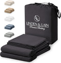 Linden & Lain Luxury Queen Size Bed Sheet Set | Organic Ultra Soft Bed Sheets | Viscose Derived from Bamboo | Microfiber | 18' Deep Pocket with Upgraded Elastic | Best Cooling Technology | Charcoal