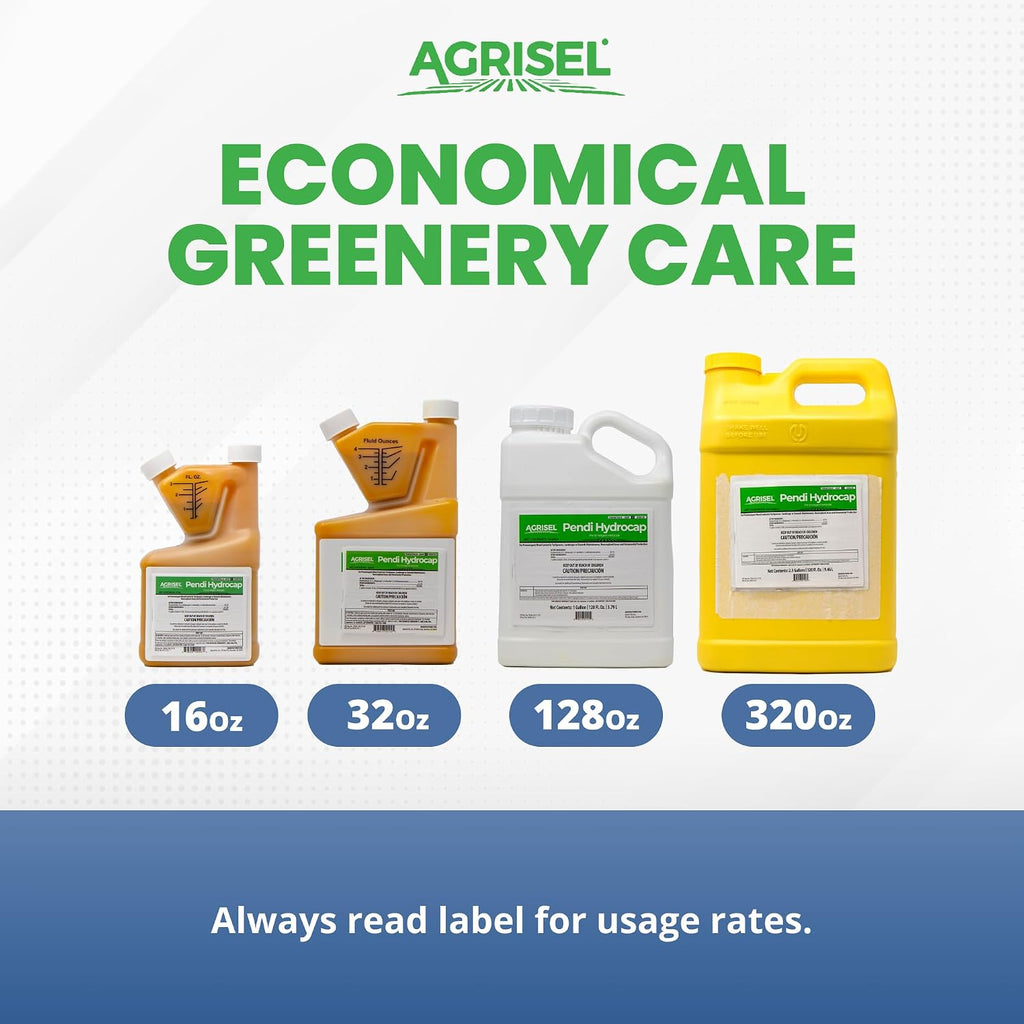 Agrisel Pendi Hydrocap Weed Killer, Pre-Emergent Formula, Effective on 40+ Broadleaf Weeds and Grasses, No-Stain, Mixes Easily, Pet Safe, Includes 3-Pack of Agrisel Protective Gloves, 320 Ounces