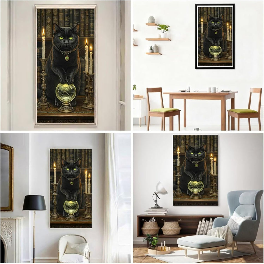 Diamond Art Kits for Adults Magic Diamond Painting Kits, DIY Round Cat Full Drill Dimond Art Paintings Crystal Rhinestones Crafts for Adults for Gift Home Wall Decor, Large Size 40 x 80 Inch, Model861