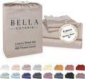 Bella Coterie Luxury Bamboo Viscose Queen Size Sheet Set | 100% Organically Grown | Ultra Soft | Cooling for Hot Sleepers | 18' Deep Pocket [Dune]