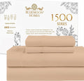 Bluemoon Homes Queen Size 4 Piece Sheet Set - 100% Egyptian Cotton Sheets - 1500 Series - Breathable & Cooling - Hotel Luxury Bedding Set - 16' Deep Pockets, Queen Sheet - Beige