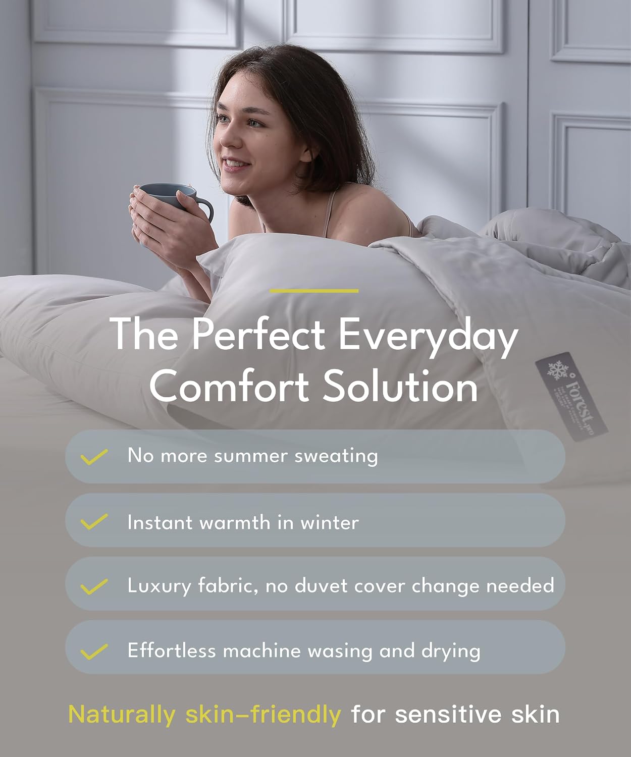 ESCURA Tw® Climate Control Comforter, Twin/Twin XL, German Patented PCM Down Alternative All-Season Design for Hot Sleepers & Night Sweats, Bamboo Lightweight Breathable Hypoallergenic Blanket