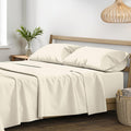 XOOX Linen 100% Egyptian Cotton Queen Sheet set - Luxury 1200 High Thread Count Egyptian Cotton Sheets Queen Size Bed Set (4 PC, Ivory), Silky Soft, Cooling, 17' Deep Pocket Sateen Weave Hotel Bedding