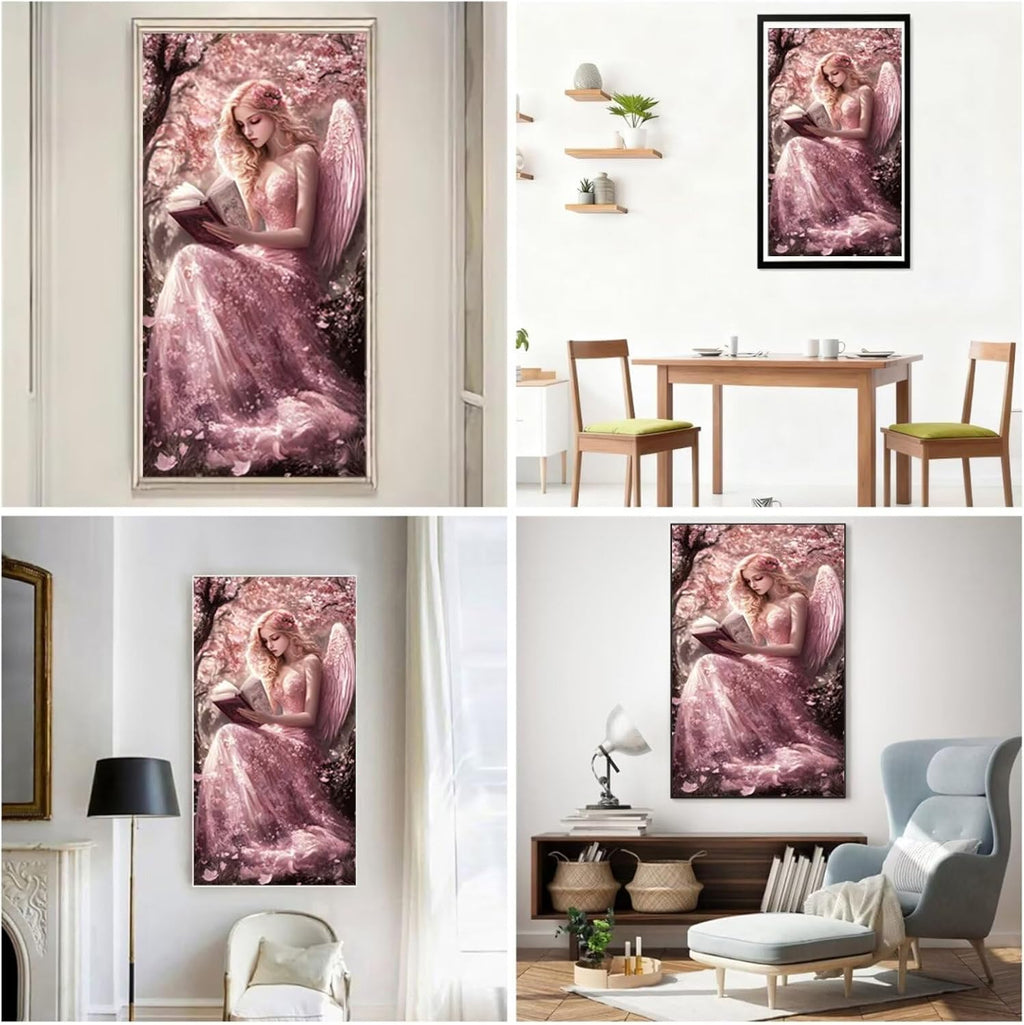 Diamond Art Kits for Adults Girl Diamond Painting Kits, 5D Square Wing Full Drill Dimond Art Paintings Crystal Rhinestones Crafts for Adults for Gift Home Wall Decor, Large Size 36 x 72 Inch, Model918