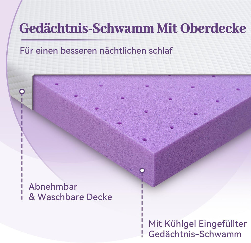 SINWEEK 3 Inch Gel Memory Foam Mattress Topper King Size, Ventilated High Density Pad for Back Pain, Bed Topper with Removable Soft Cover, CertiPUR-US Certified