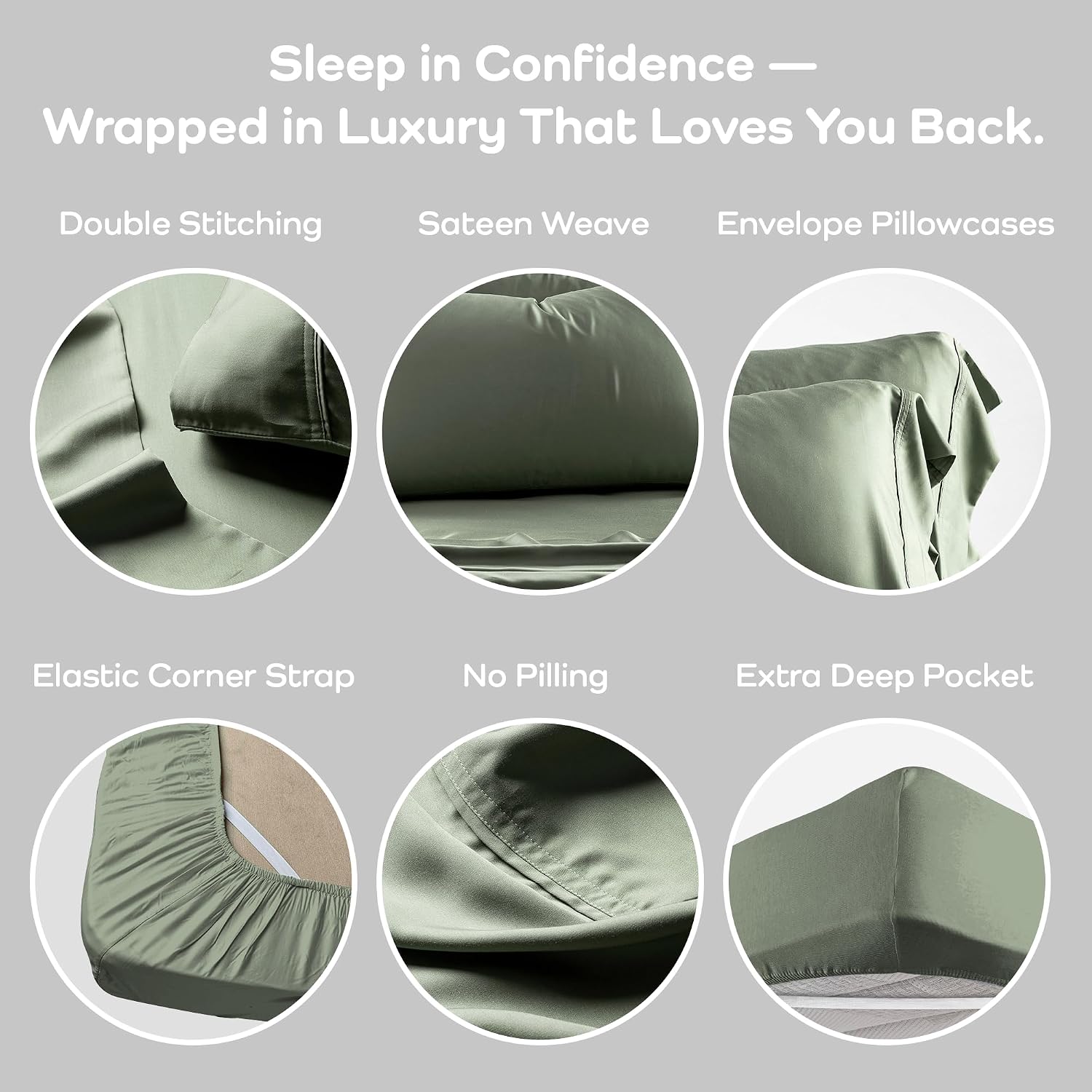 Olive + Crate Tencel Lyocell Eucalyptus California King Sheets - Cooling Tencel Sheets for Hot Sleepers with 18 Inch Deep Pocket Fit - Moss 4-Piece Set