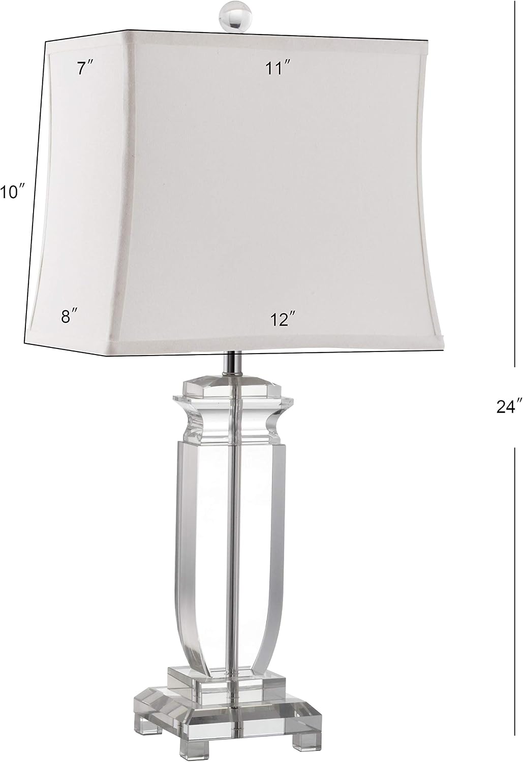 SAFAVIEH Lighting Collection Olympia Crystal 24-inch Bedroom Living Room Home Office Desk Nightstand Table Lamp Set of 2 (LED Bulbs Included)