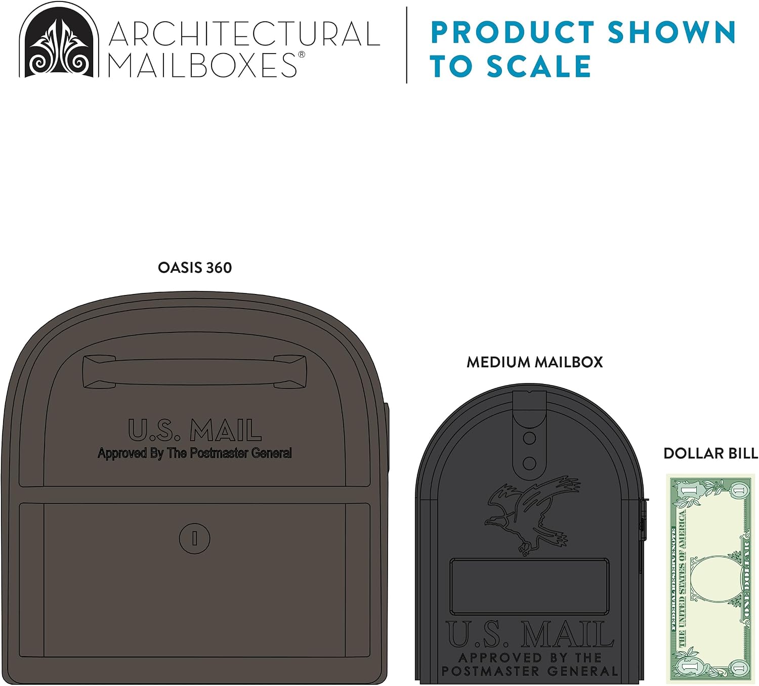 Architectural Mailboxes 6300RZ Oasis 360 Locking Parcel Mailbox with 2-Access Doors, X-Large, Rubbed Bronze