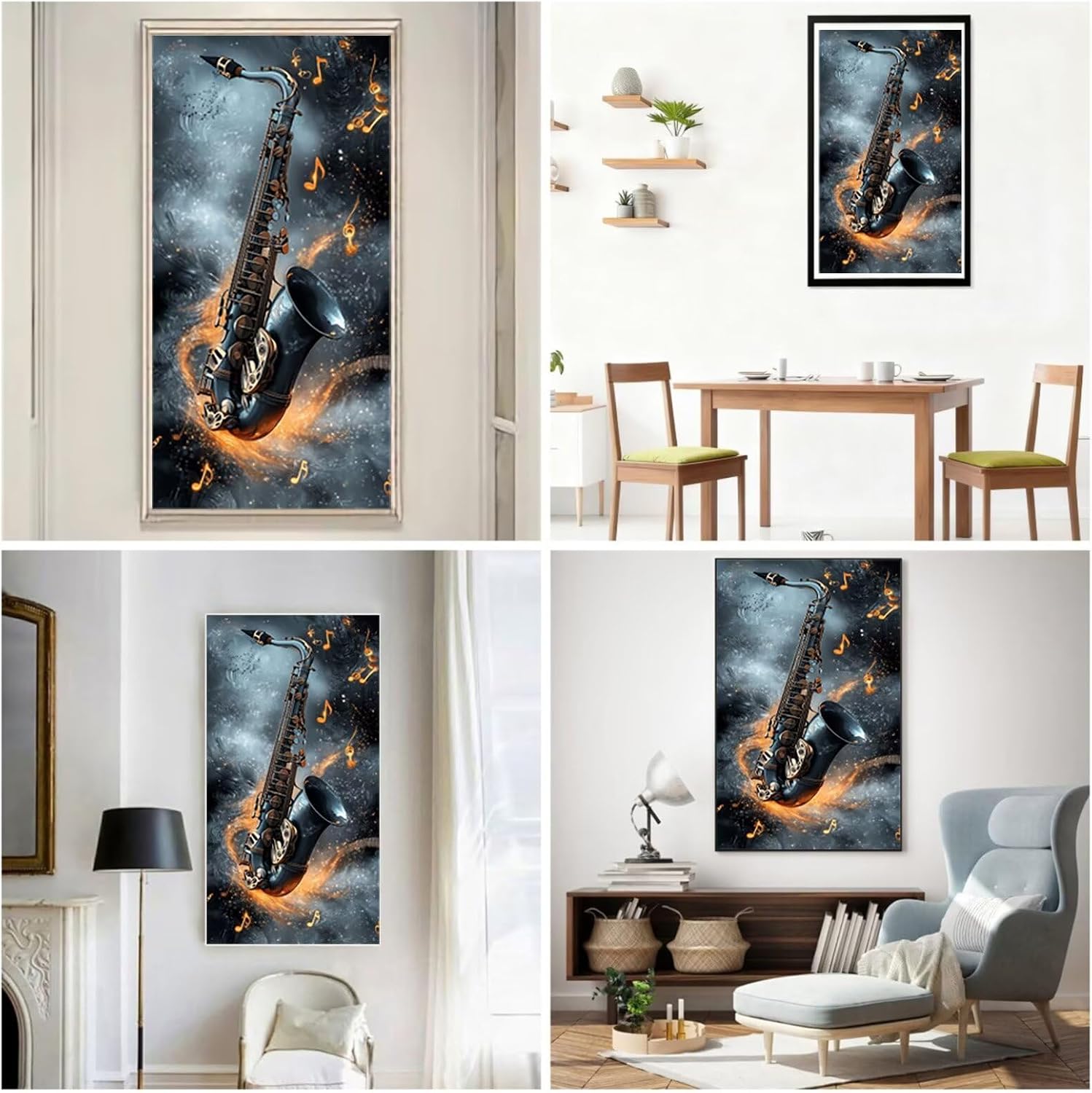 Diamond Art Kits for Adults Saxophone Diamond Painting Kits, 5D DIY Round Dream Full Drill Dimond Art Paintings Crystal Crafts for Adults for Gift Home Wall Decor, Large Size 40 x 80 Inch, Model897