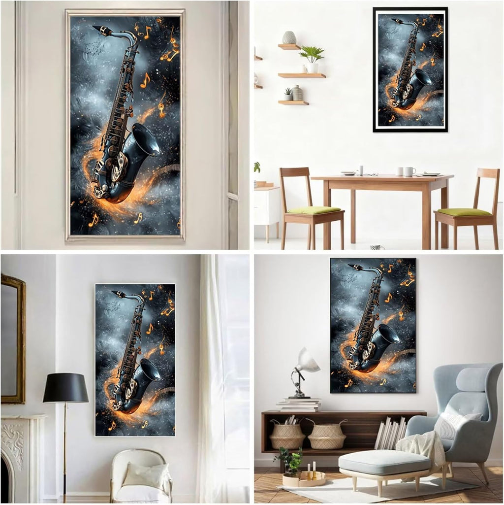 Diamond Art Kits for Adults Saxophone Diamond Painting Kits, 5D DIY Round Dream Full Drill Dimond Art Paintings Crystal Crafts for Adults for Gift Home Wall Decor, Large Size 36 x 72 Inch, Model897