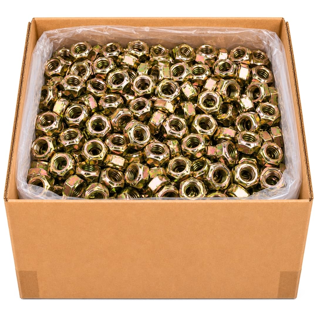 1/2-13 All-Metal Top Lock Nuts (825 Case) – Grade C Prevailing Torque High-Temperature, Vibration-Resistant Coarse Thread Collar Style Crimped Top Locking SAE J995 0.5'