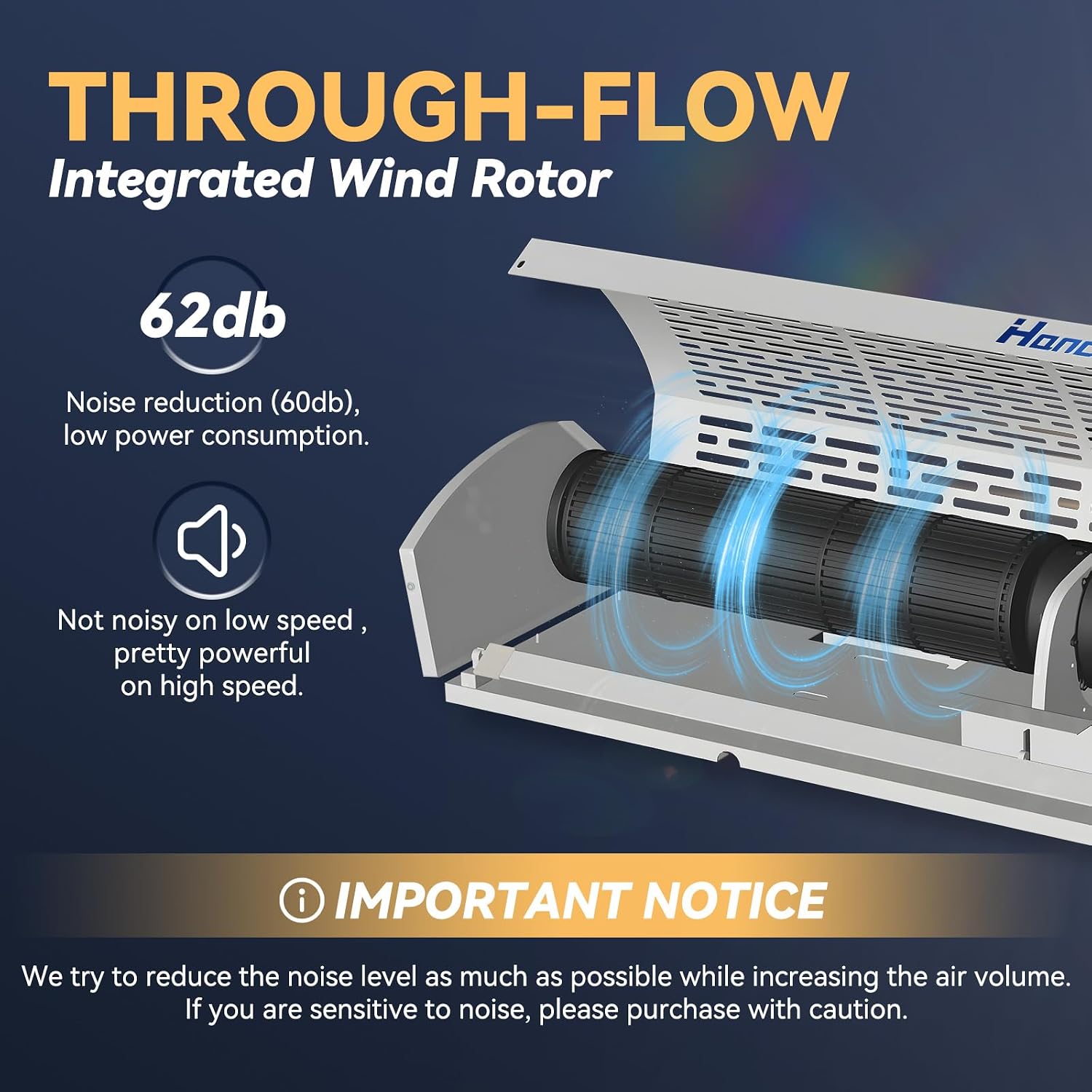 Hanchen 40 Inch Air Curtain 【2026 NEW VERSION】 Magnetic Door Switch 2 Speeds 1527/1292 CFM Uncooled&Unheated Remote Control Super Power Commercial Indoor Heavy Duty Air Door Fan 110V