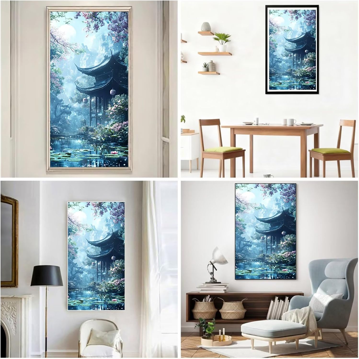 Diamond Art Kits for Adults Landscape Diamond Painting Kits, 5D DIY Square Japanese Style Full Drill Dimond Art Paintings Crafts for Adults for Gift Home Wall Decor, Large Size 40 x 80 Inch, Model774