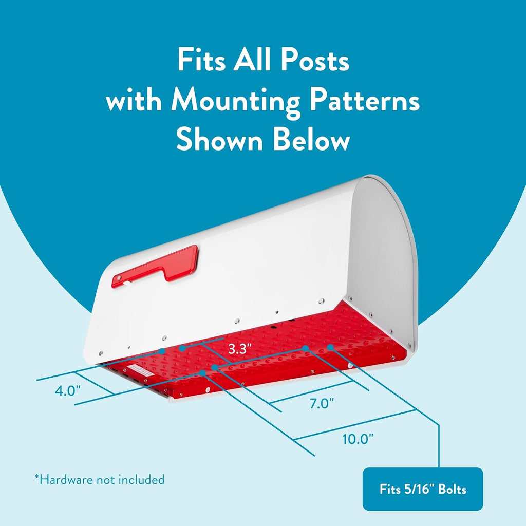 Architectural Mailboxes 5560W-R-10 Sequoia Postmount Mailbox, Large, White, 20. 79 in. x 8. 03 in. x 9. 72 in.