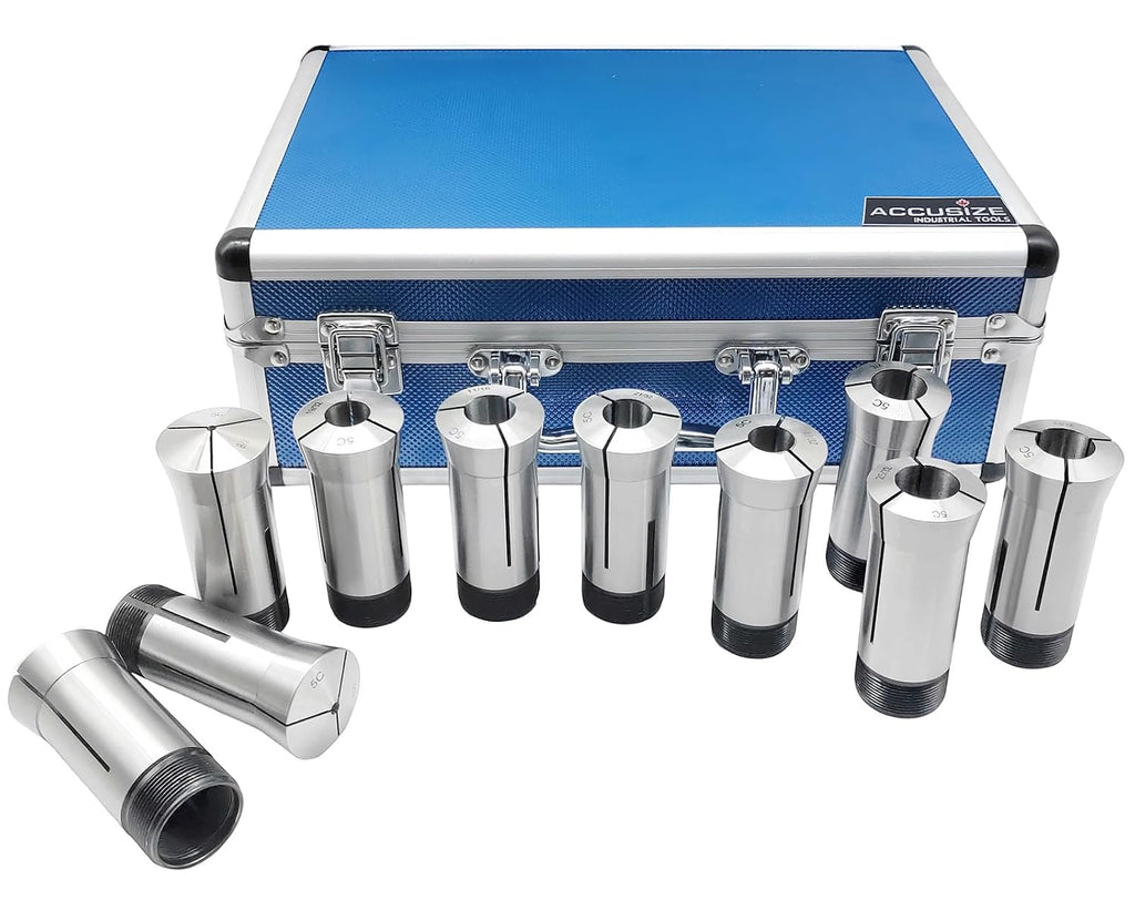 Accusize Industrial Tools 29-Pc 1/8''-1'' by 1/32'' 5C Precision Round Collets, Hardened & Ground, 0200-0572