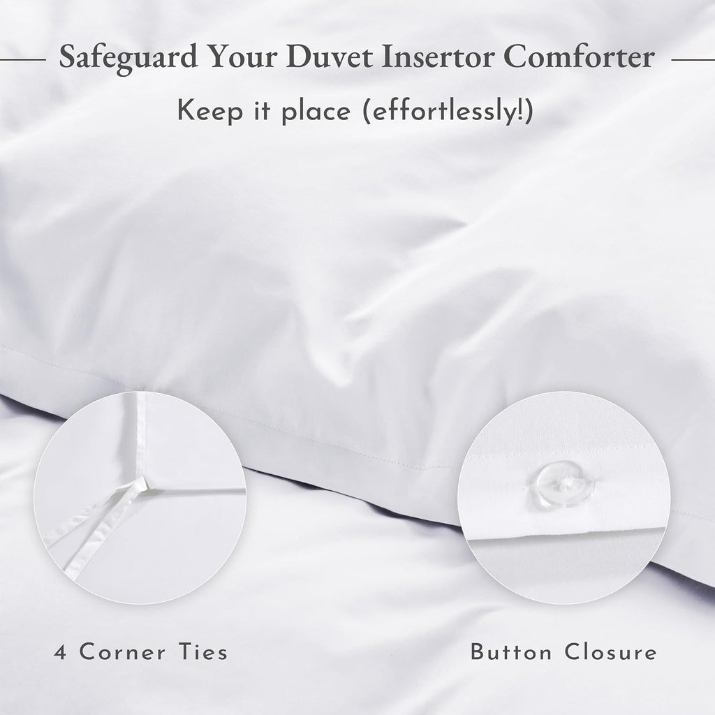 California Design Den Bulk Pack of 8 Queen Duvet Cover Sets - 400 Thread Count 100% Cotton Sateen, Case Includes 8 Duvet Covers and 16 Pillow Shams (White)