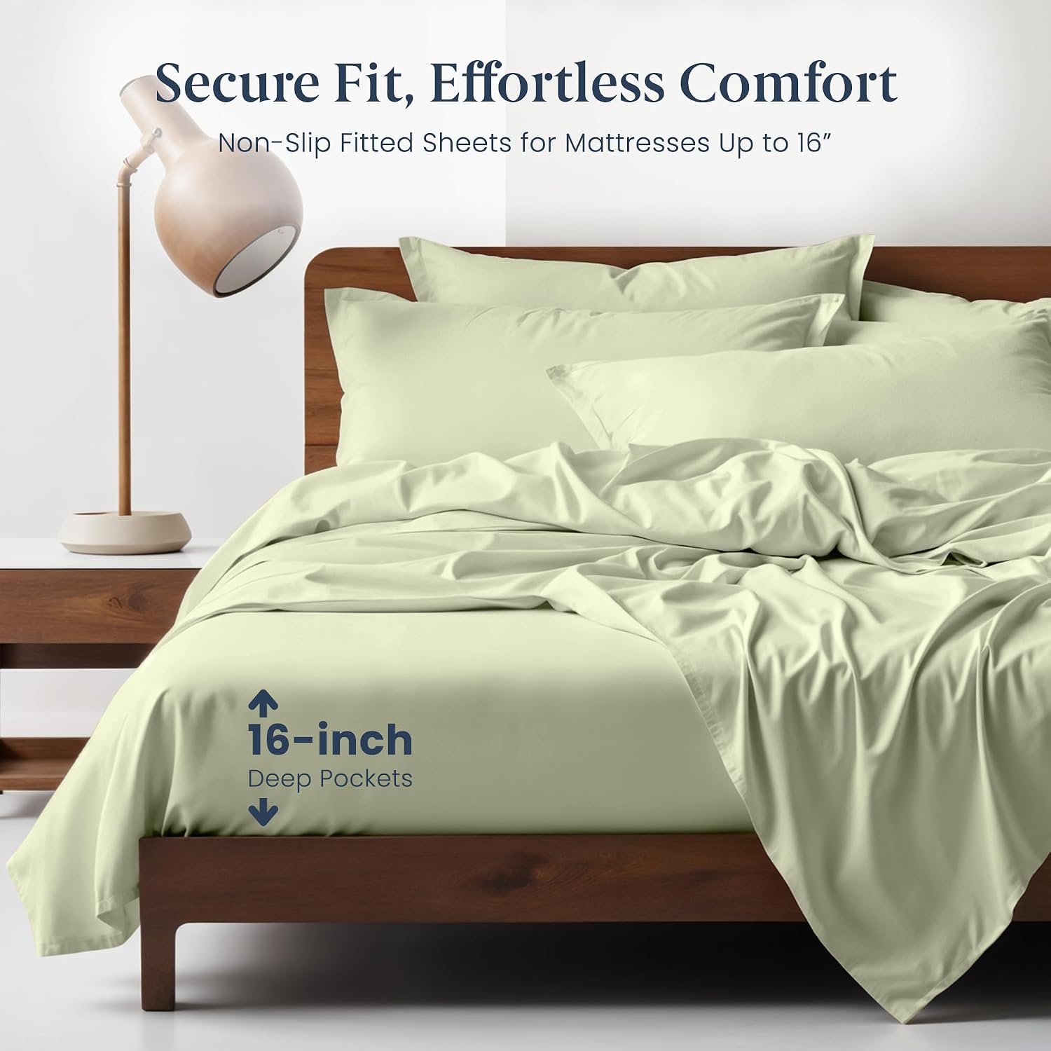 Ella Jayne Viscose Derived from Bamboo Sheets California King Size (4 Pieces) California King Size Ultra Soft & Luxuriously Cooling Eco-Friendly King Sheet Sets Deep Pockets 16 Inch (Sage)
