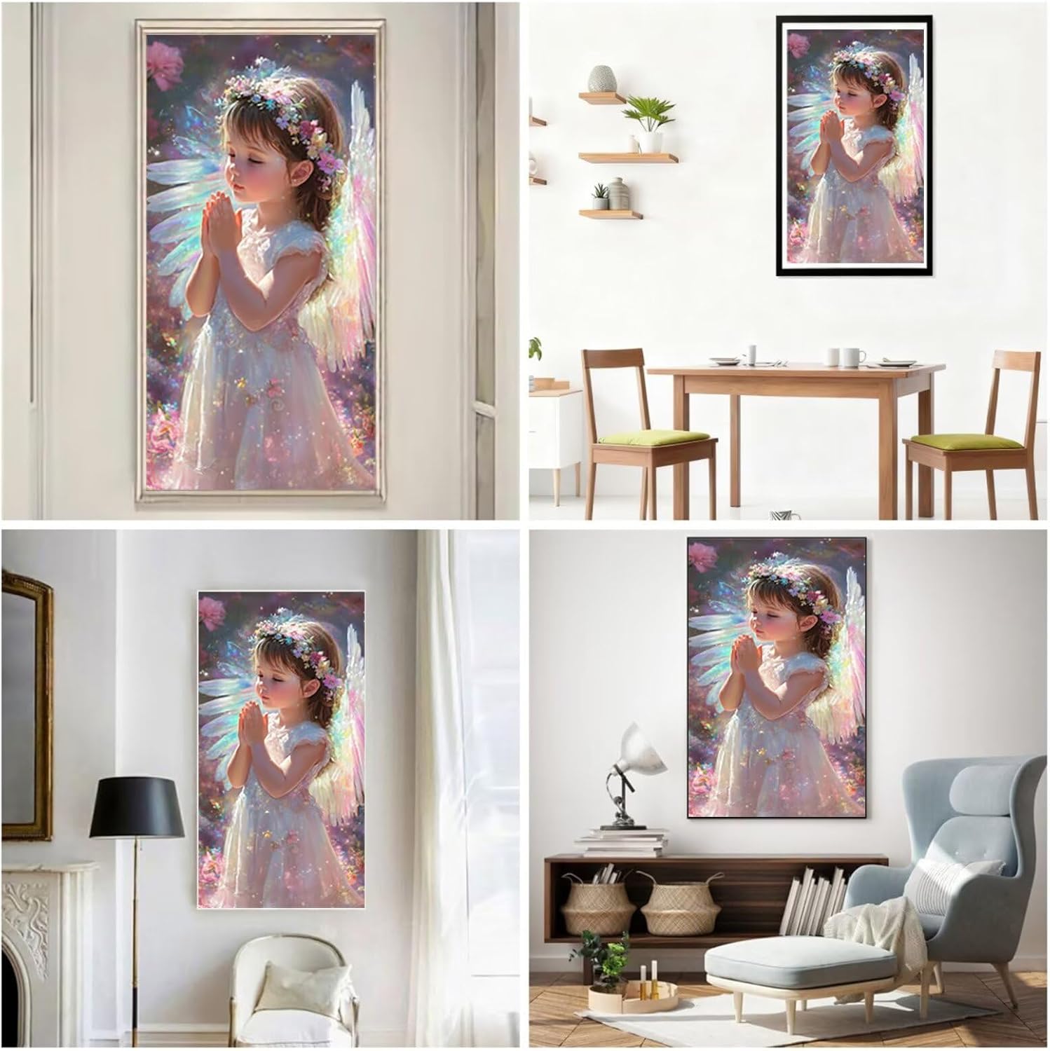 Diamond Art Kits for Adults Angel Diamond Painting Kits, 5D Round Girl Full Drill Dimond Art Paintings Crystal Rhinestones Crafts for Adults for Gift Home Wall Decor, Large Size 36 x 72 Inch, Model687