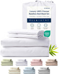 Ella Jayne Viscose Derived from Bamboo Sheets King Size Set (4 Pieces) King Size, Ultra Soft & Luxuriously Cooling, Eco-Friendly King Size Sheets Set Deep Pockets 16 Inch (White)