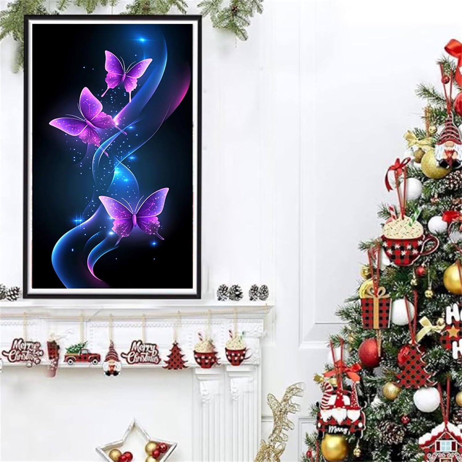 Diamond Art Kits for Adults Dream Diamond Painting Kits, 5D DIY Round Butterfly Full Drill Dimond Art Paintings Crystal Crafts for Adults for Gift Home Wall Decor, Large Size 36 x 72 Inch, Model963