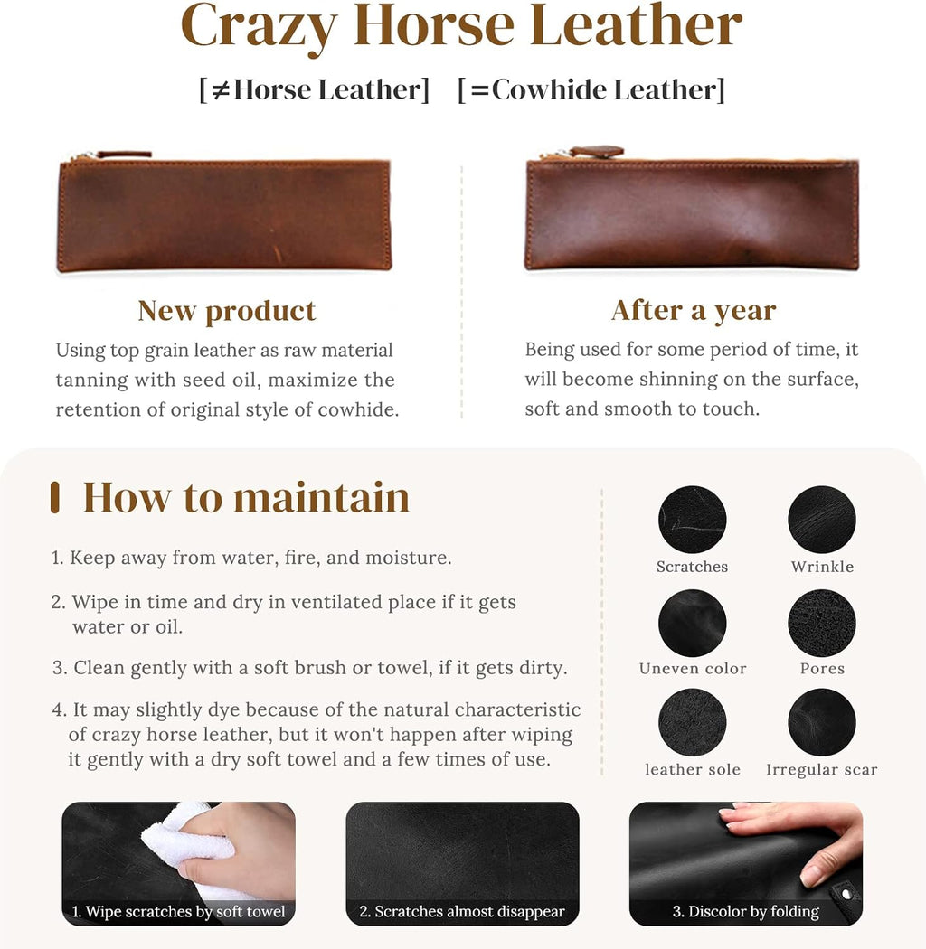 S-ZONE Vintage Genuine Leather Shoulder Bag Work Totes for Women Purse Handbag with Back Zipper Pocket Large