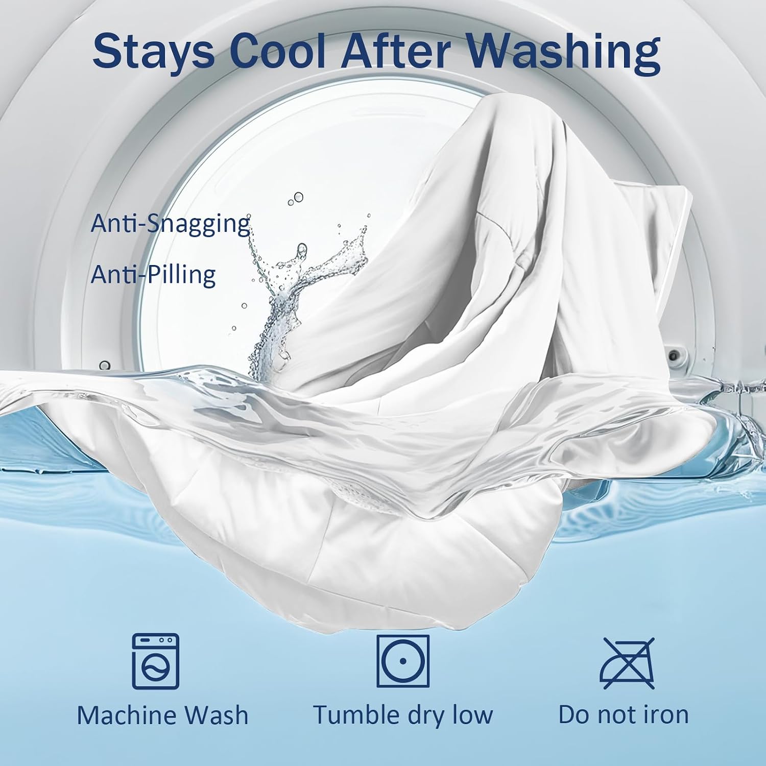 Soft Cooling Comforter, Full/Queen Cooling Blankets for Hot Sleepers, Double-Sided All-Season Cold Breathable Lightweight Blanket for Night Sweats, Arctic White, 90''x90''