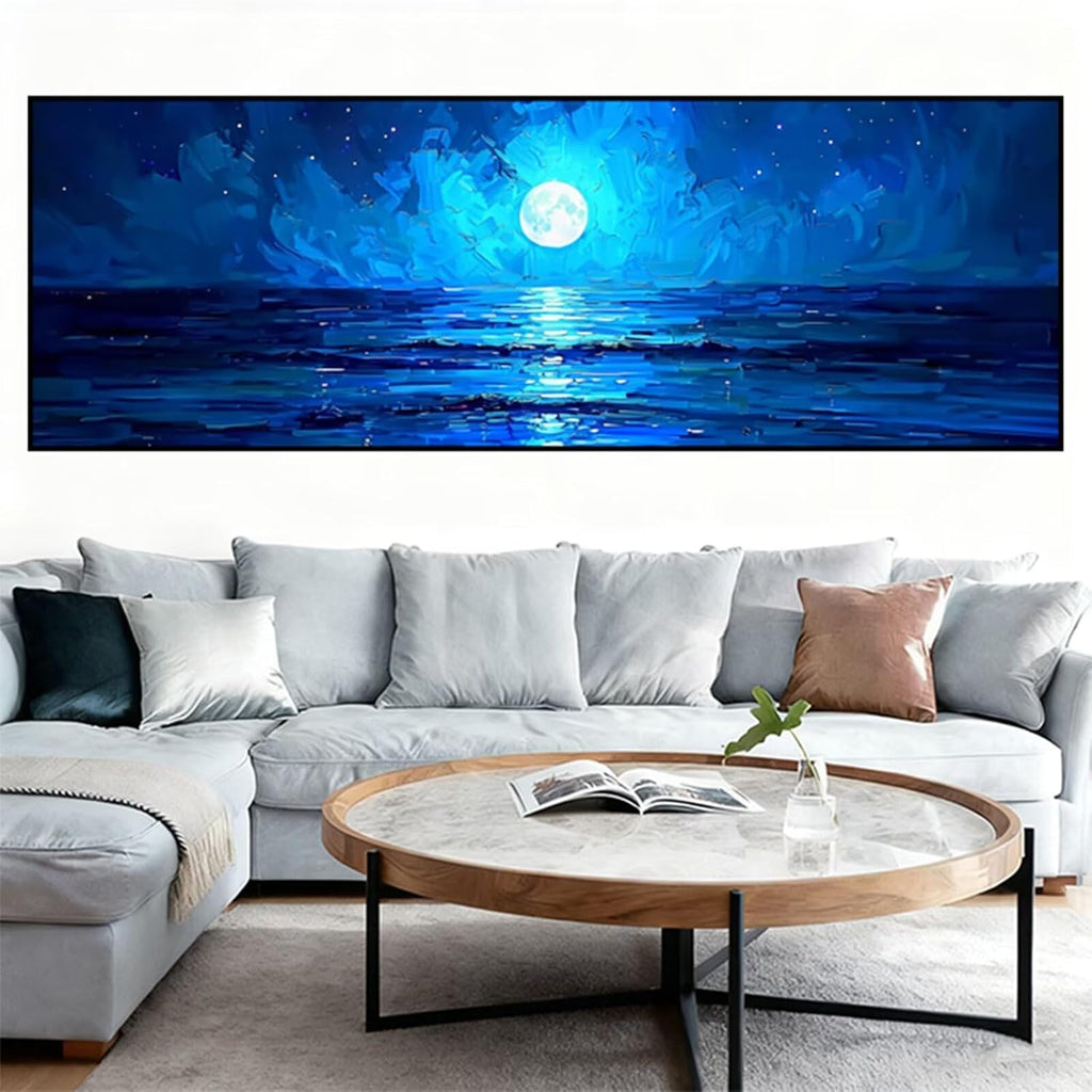 Diamond Painting Sky Diamond Art Kits for Adults, Dimond Art Painting Moon Mosaic Kits for Beginner, DIY Full Square Drill Large Gem Arts and Crafts, Home Wall Decor, Gifts for Women 88x32 Inch Z4-33
