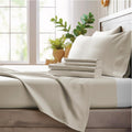 Bamboo Bay 4 Piece Queen Size Sheet Set, 100% Viscose Made from Bamboo, Breathable, Ultra Soft Cooling Bed Sheets for Hot Sleepers, Beddings with Deep Pockets Fit 16' Mattress, Ivory