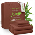 Cariloha Aloha Soft 100% Organic Bamboo Viscose Sheets – 4-Piece King Sheet Set – 16 in Deep Pockets – Buttery Soft, Hypoallergenic, Cooling Sheets – Oeko-TEX Standard 100 – Maroon Sunset