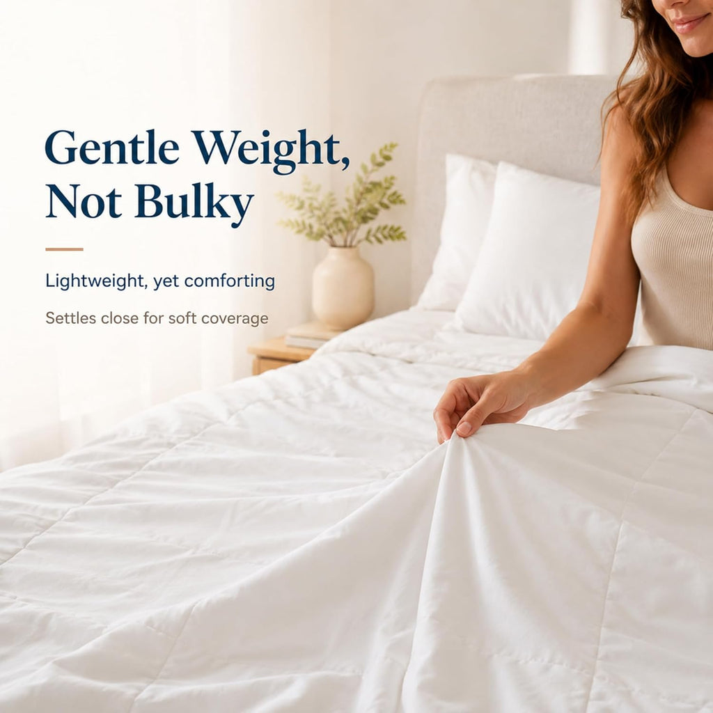 Lightweight Cooling Comforter, 100% Viscose from Bamboo Shell and Fill, Breathable Duvet Insert with Gentle Weight and Comforting Coverage, King 106' x 90'