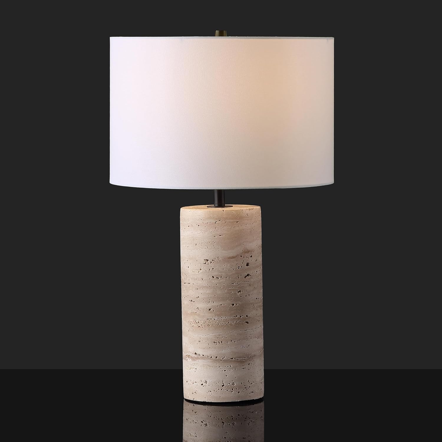 SAFAVIEH Couture Lighting Collection Rynetta Light Brown/White 24-inch Dimmable Table Lamp for Bedroom Living Room Home Office Desk Nightstand (LED Bulb Included)