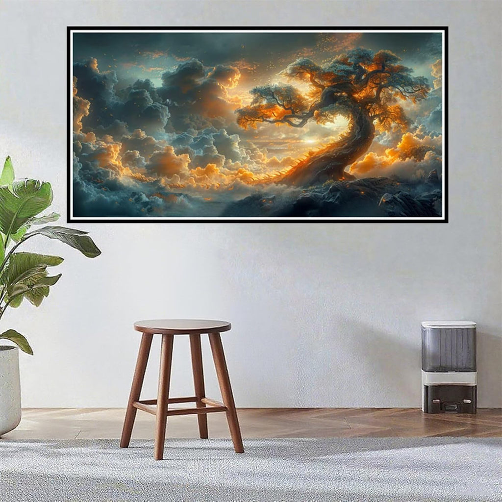 Diamond Painting Clouds Diamond Art Kits for Adults, Dimond Art Paintings Tree Paint by Numbers Kit for Beginner, DIY Full Drill Gem Arts and Crafts Painting, Home Wall Decor, Gifts 40x88 Inch R2-377