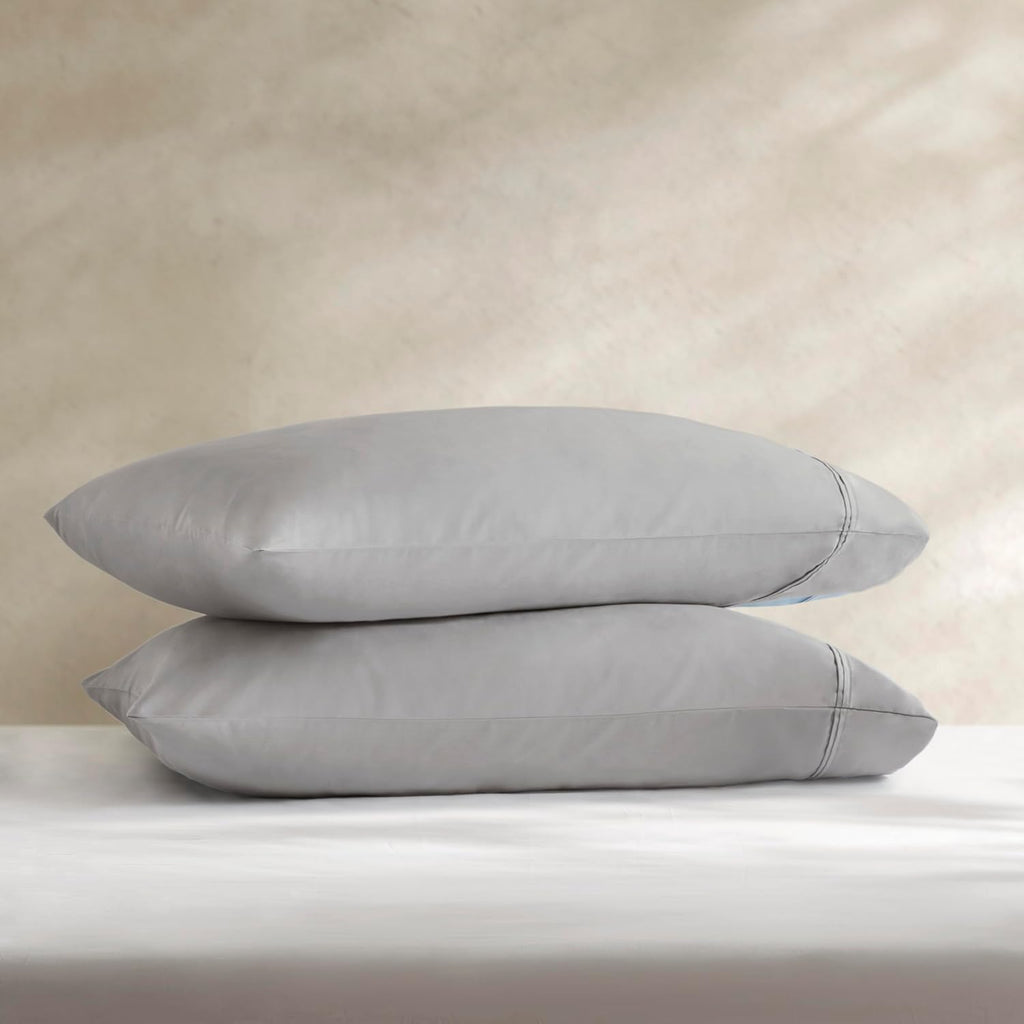 Harbor House Luxury 100% Egyptian Cotton Sheet Set, 400 Thread Count Sateen Weave, Soft & Breathable Bed Sheets with Deep Pocket, 4-Piece Queen Bedding Set, Gray