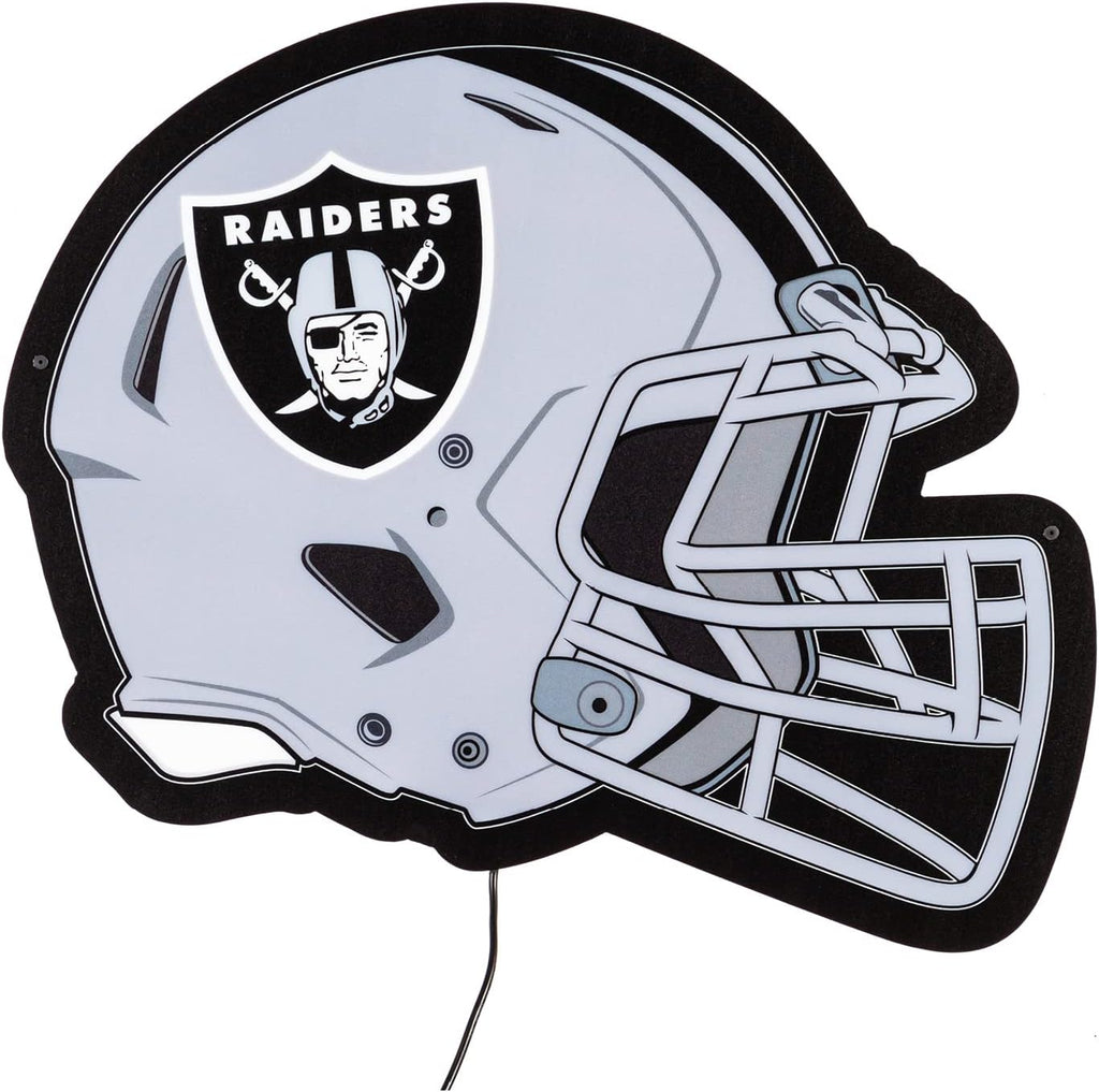 Team Sports America Evergreen NFL Las Vegas Riders Ultra-Thin LED Light Wall Sign Decor | Full Size Replica Helmet | 19.5 x 15 Inches | Made in the USA