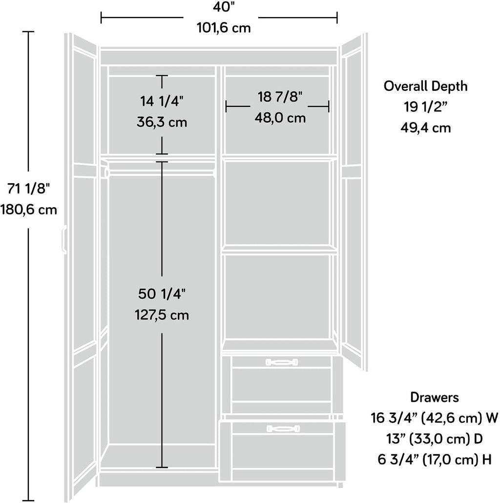 Sauder Storage Cabinet, Highland Oak Finish