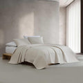Calvin Klein - Queen Quilt Set, Luxuriously Soft Channel Stitch Bedding with Matching Shams (Mini Channel Stitch Solid Beige, Queen)