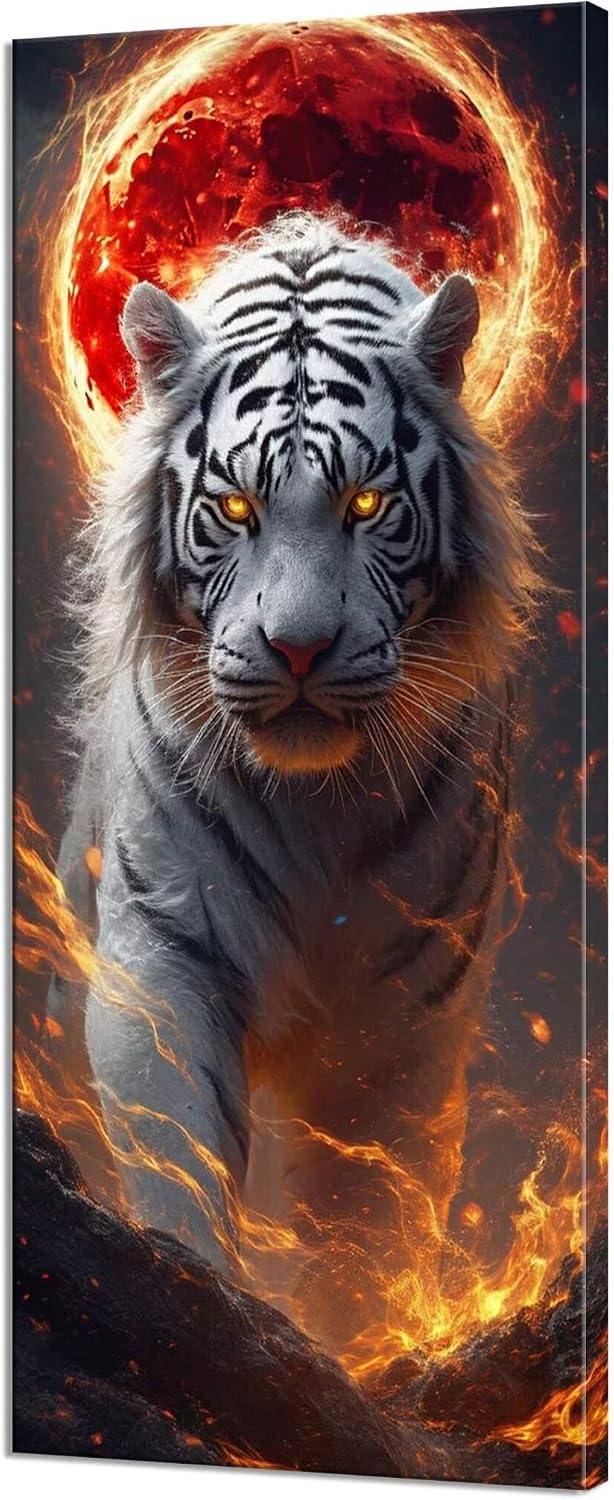 Moon Diamond Art Kits for Adults, Large Diamond Painting Tiger Dimond Art Paintings by Numbers Kit for Beginner, 90x36inch Diamonds Pictures Crystal Arts Crafts for Room Decor, Gifts for Women Z1-1024