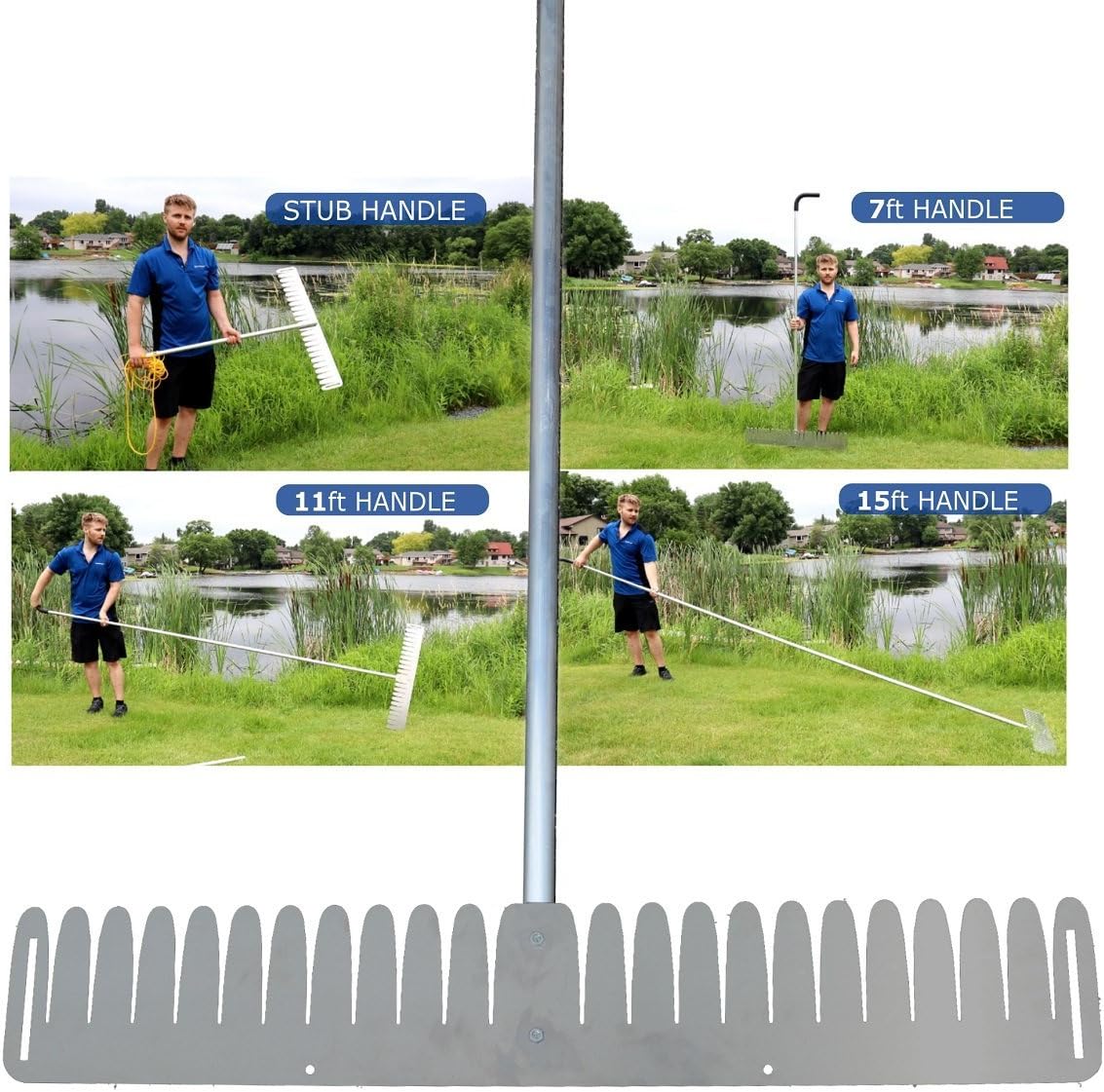 WeedRipper Aquatic Weed Puller for Lake & Pond Sea Weed (11 FT Handle)