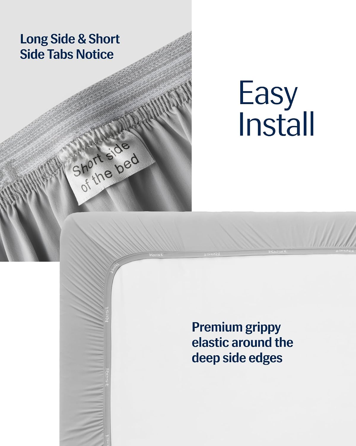 REST® Evercool®+ Fitted Sheet, Queen Size, Light Gray, 15' Deep (up to 18''), Breathable Bedding for Hot Sleeper and Night Sweats, Bed Sheet with Ionic+ Self-Cleaning Silver Yarn for Sensitive Skin